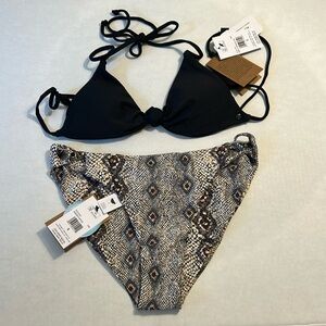 Volcom Small Bikini 2-piece Snakebite Hipster and Simply Seamless Triangle NWT